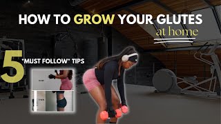 HOW TO GROW YOUR GLUTES AT HOMEwith only dumbbells the workout AND what to eat [upl. by Coleman]