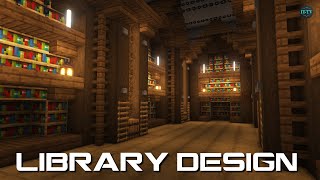 Building A WOODEN LIBRARY In Minecraft  TUTORIAL [upl. by Nwonknu]