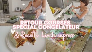 RETOUR COURSES CONGÉLATEUR RANGEMENT 100 ACTION amp RECETTE LUNCH [upl. by Fasa]