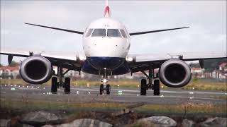 British Airways Cityflyer Embraer E190 Landing amp Take Off  Close Up Shots  San Sebastian Airport [upl. by Dorry701]