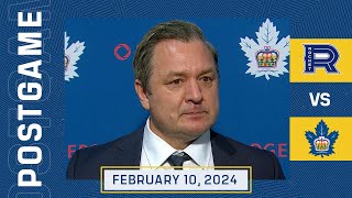 Toronto Marlies Media Availability  Postgame vs Laval Rocket  February 10 2024 [upl. by Yarled]