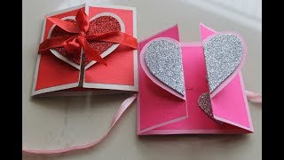 DIY Heart Greeting Card  Anniversary Handmade Card Tutorial  Birthday Card  Thank You Card [upl. by Amer667]