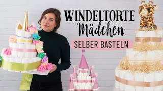 Windeltorte Mädchen  Glückwunsch zur Geburt 👶🏽 DIY Babygeschenk zur Taufe 🍼🎁Teil 2 [upl. by Arot]