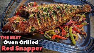 hOW TO MAKe The BeST OVen GRILLeD ReD SNAPPeR [upl. by Louanne758]