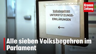 Eintragungswoche beendet  Alle sieben Volksbegehren im Parlament  kronetv NEWS [upl. by Akilak140]