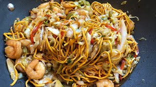 Homemade Chicken and Shrimp Chow Mein Noodles Takeout Style Noodles [upl. by Vullo]