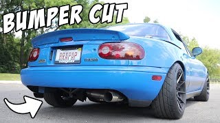 Turbo Miata RearEnd Overhaul  Bumper Cut amp Bash Bars [upl. by Erised]