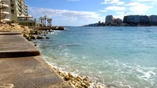 St Julians Bay at Hotel Cavalieri in Malta [upl. by Ahkos425]