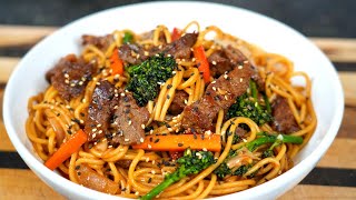 When I Need Something Quick For Dinner I Make These Chili Garlic Steak Noodles [upl. by Feenah]