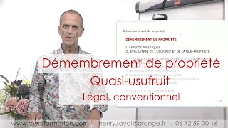 Démembrement de propriété et quasiusufruit  convention sur le prix de vente [upl. by Anavahs]