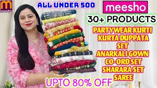 🤗Meesho Haul Under Rs 500🤗Affordable Partywear KurtiKurta Dupatta Set Haul🤗meesho meeshohaul [upl. by Amre702]