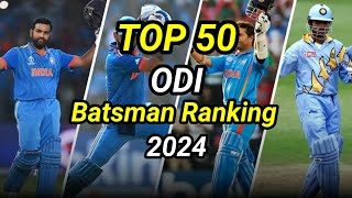 Top 50 ODI Batsman Ranking In The World odi odiranking odirecords cricketleague [upl. by Annairdua685]