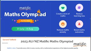 Overview of the Matific Maths Olympiad AUNZ 2023 Matific Webinar [upl. by Bicknell]