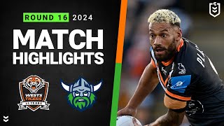 NRL 2024  Wests Tigers v Raiders  Match Highlights [upl. by Leahci]