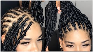 Less than 2hrs Fast distressed Locs technique on Fine hair  Long faux locs beginners  LEEVEN hair [upl. by Eilojne]