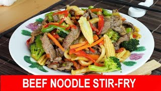 Beef noodle stirfry a quick and easy complete meal [upl. by Karlee]