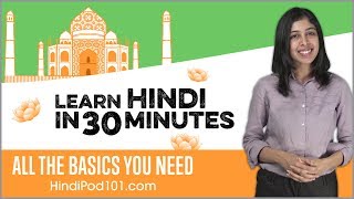 Learn Hindi in 30 Minutes  ALL the Basics You Need [upl. by Eldwen]