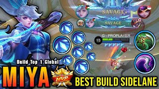 2x SAVAGE New Miya Best Build Sidelane Auto SAVAGE  Build Top 1 Global Miya  MLBB [upl. by Ardnic]