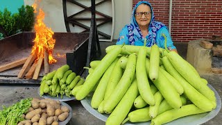 BOTTLE GOURD RECIPE  Tasty Indian Snacks Recipes  Uniqe Lauki Recipe  Street Food  Village Food [upl. by Koffler]