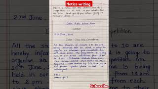 Notice writing l notice writing on quiz competition l notice writing class 6789101112 in eng [upl. by Ojyma]