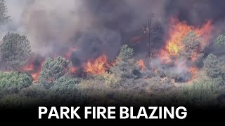 Live Aerial footage of Park Fire burning in Butte County [upl. by Utta113]