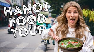 THE ULTIMATE VIETNAMESE STREET FOOD TOUR in HANOI VIETNAM [upl. by Anoyek]