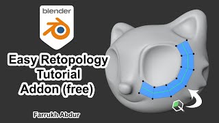 Easy Retopology Tutorial  PolyQuilt Addon Free  Blender [upl. by Younglove]