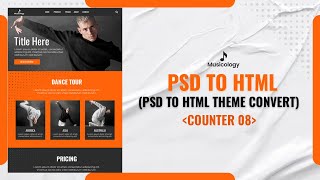 Musicology theme PSD to HTML Convert  Counter [upl. by Shuma]