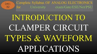 Lec32 Introduction to Clamper Circuit amp Types  A E  R K Classes  Hindi [upl. by Akfir524]