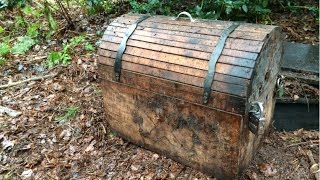 Found treasure chest while metal detecting [upl. by Enihpesoj]