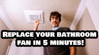 Replace Your Bathroom Fan in 5 Minutes FLAT NO Attic Access [upl. by Draw]