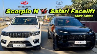 Tata Safari Facelift Dark Edition 2023  Real Life Experience amp Review  ScorpioN vs SAFARI Facelift [upl. by Magel]