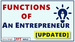 UPDATED FUNCTIONS OF AN ENTREPRENEUR IN HINDI  ENTREPRENEURSHIP DEVELOPMENT  BBAMBA  ppt [upl. by Odnarb515]