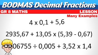 Decimal Fractions Grade 8  BODMAS [upl. by Yobybab144]