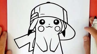 COME DISEGNARE PIKACHU CON IL CAPPELLO DI ASH [upl. by Farrica765]