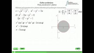 Zastosowanie całki podwójnej  Pole powierzchni płata [upl. by Nylyahs456]