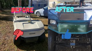 Restoration and a Color Shift Paint Job with R500 Vintage Hyundai Golf Cart with my Wife [upl. by Ilamad]