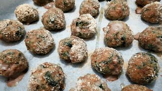 POLPETTE DI CARNE Macinata E SPINACI Ricetta Al Forno  Come Si Fanno Le SPINACINE Fatte In Casa [upl. by Dusa]