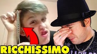 BAMBINO RICCO MOSTRA I SUOI GIOIELLI  PARODIA REACTION [upl. by Scherle]