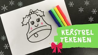 KERST TEKENEN  ✎ KERSTBEL TEKENEN ✎ Kawaii tekenen kerst [upl. by Mathre20]