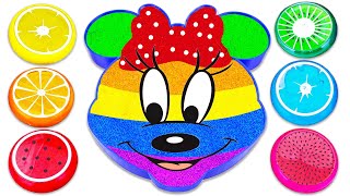 Satisfying Video  How To Make Rainbow Minnie Mouse Bathtub With Glitter Slime Cutting ASMR [upl. by Figge239]