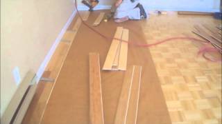 Installing Hardwood Floors over Existing Hardwood Floors DIY Mryoucandoityourself [upl. by Netsirhc]