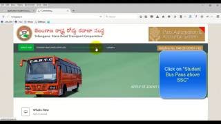 How to Apply Student Bus Pass Online in Telangana [upl. by Amikan412]