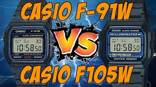 Casio F91W vs F105W Comparison  Which Is Better❓An Iconic Digital Watch amp A Challenger icon casio [upl. by Weywadt]