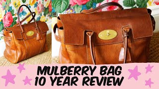 Mulberry Bayswater bag  TEN years on REVIEW wear amp tear [upl. by Amil544]