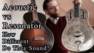 Resonator Guitar vs Acoustic Guitar  Sound Clips and Comparisons [upl. by Bela]