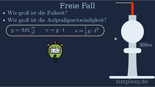 Der Freie Fall  Fallzeit amp Aufprallgeschwindigkeit berechnen  simplexyde [upl. by Eiramanel]