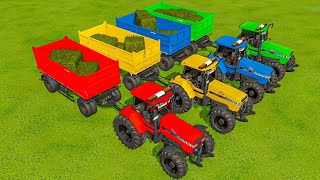 quotEfficient Grass Harvesting Loading and Transporting with John Deere Tractors in Fs22 [upl. by Shaffert995]