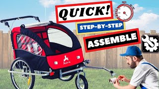 How to QUICKLY Assemble AOSOM ELITE 360 BIKE TRAILER [upl. by Knute]