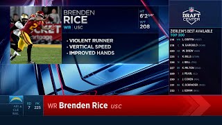 Chargers Select WR Brenden Rice Rd 7 Pick 225  LA Chargers [upl. by Alenas]